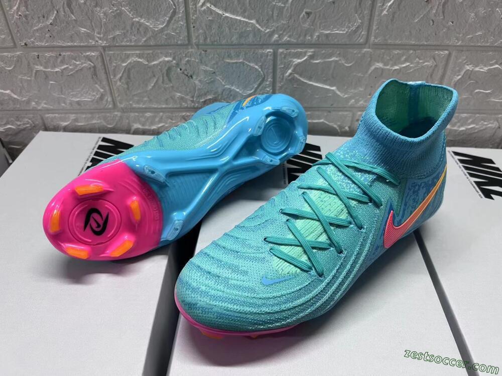 Nike Phantom Luna Elite FG High-Tops Soccer Cleats - Jade/Blue/Orange