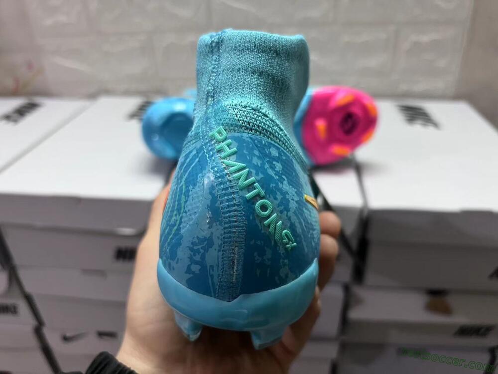 Nike Phantom Luna Elite FG High-Tops Soccer Cleats - Jade/Blue/Orange