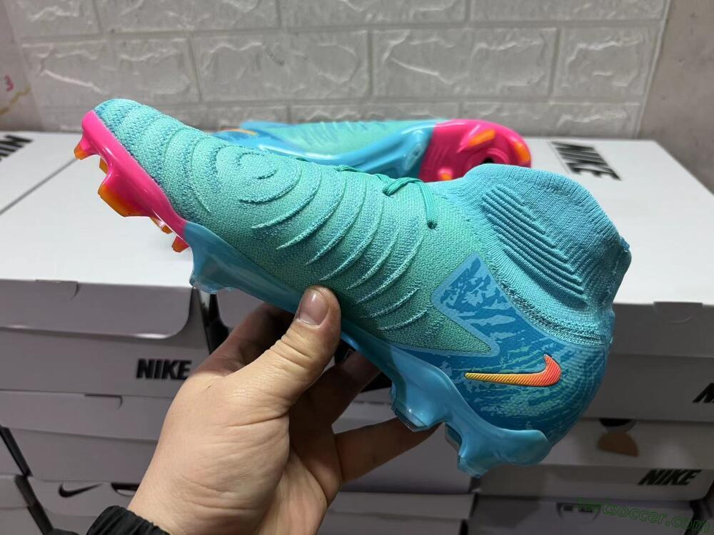 Nike Phantom Luna Elite FG High-Tops Soccer Cleats - Jade/Blue/Orange