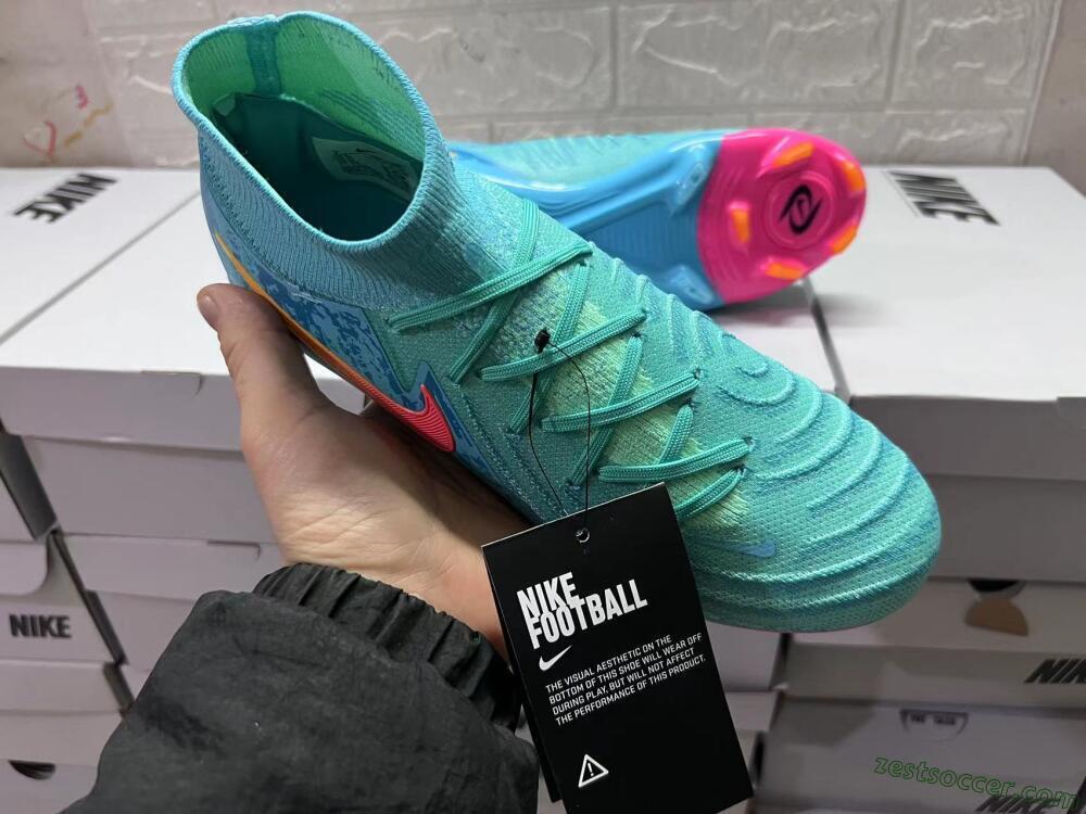 Nike Phantom Luna Elite FG High-Tops Soccer Cleats - Jade/Blue/Orange