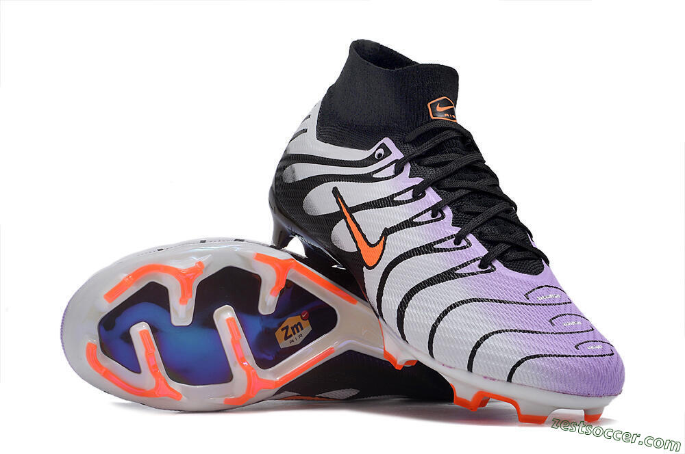 Nike Air Zoom Mercurial Superfly 9 Elite FG High-Tops Soccer Cleats - Purple/Black/Orange 1