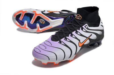 Nike Air Zoom Mercurial Superfly 9 Elite FG High-Tops Soccer Cleats - Purple/Black/Orange