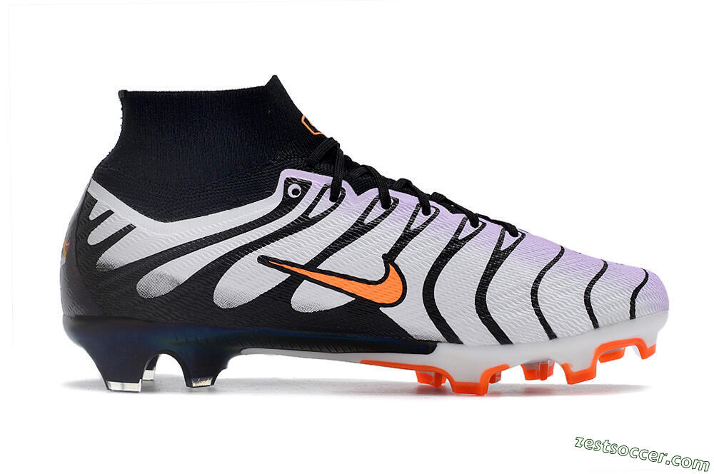 Nike Air Zoom Mercurial Superfly 9 Elite FG High-Tops Soccer Cleats - Purple/Black/Orange 4