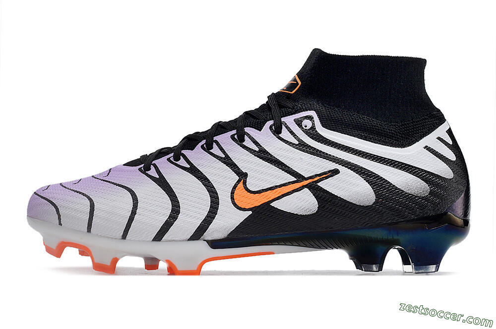 Nike Air Zoom Mercurial Superfly 9 Elite FG High-Tops Soccer Cleats - Purple/Black/Orange 2