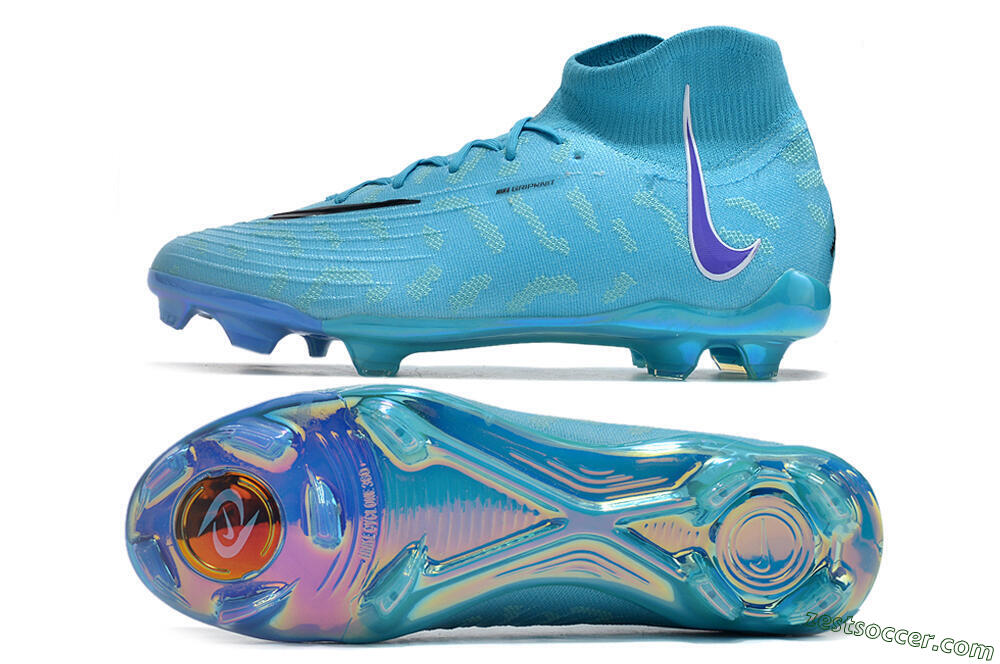 Nike Phantom Luna Elite FG High-Tops Soccer Cleats - Blue/Black/Gold 1