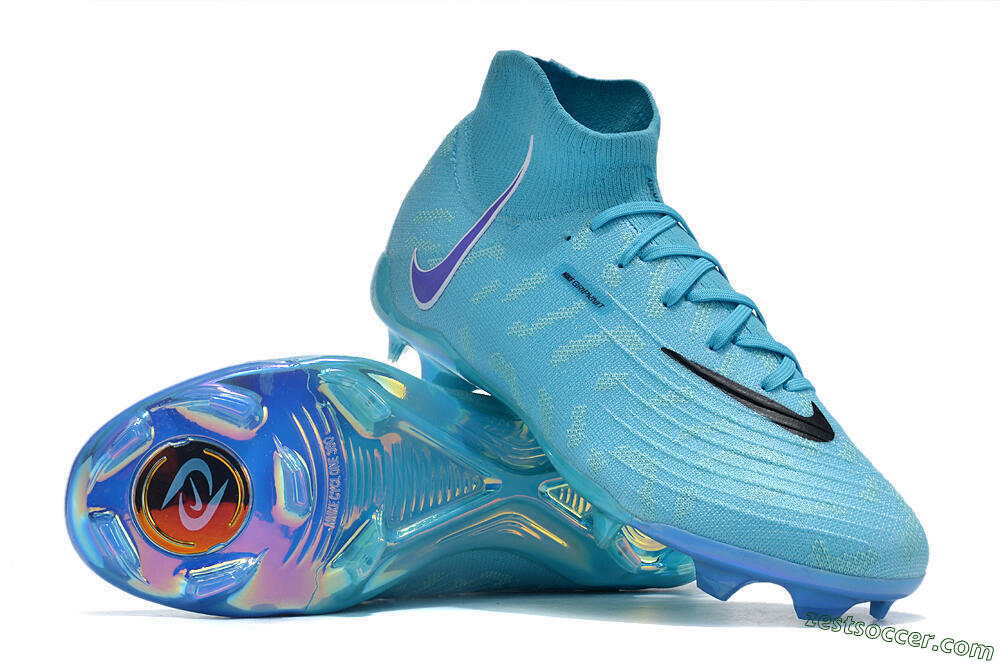 Nike Phantom Luna Elite FG High-Tops Soccer Cleats - Blue/Black/Gold 3