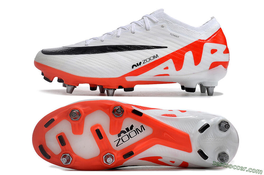 Nike Air Zoom Mercurial Vapor 15 Elite SG Low-Tops Soccer Cleats - White/Black/Red 1