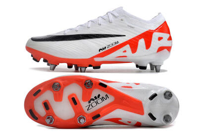 Nike Air Zoom Mercurial Vapor 15 Elite SG Low-Tops Soccer Cleats - White/Black/Red