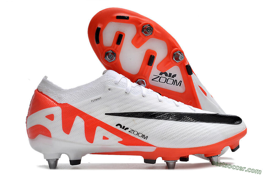 Nike Air Zoom Mercurial Vapor 15 Elite SG Low-Tops Soccer Cleats - White/Black/Red 0