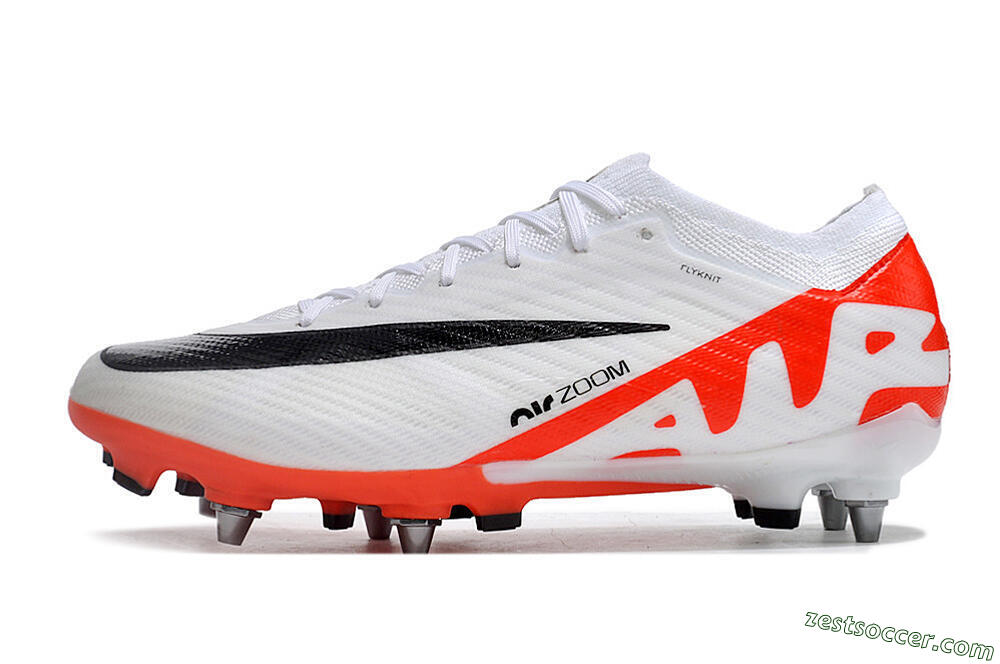 Nike Air Zoom Mercurial Vapor 15 Elite SG Low-Tops Soccer Cleats - White/Black/Red 2