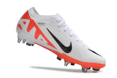 Nike Air Zoom Mercurial Vapor 15 Elite SG Low-Tops Soccer Cleats - White/Black/Red
