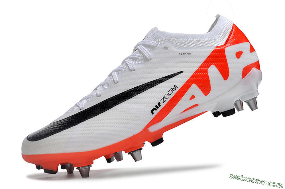 Nike Air Zoom Mercurial Vapor 15 Elite SG Low-Tops Soccer Cleats - White/Black/Red 5