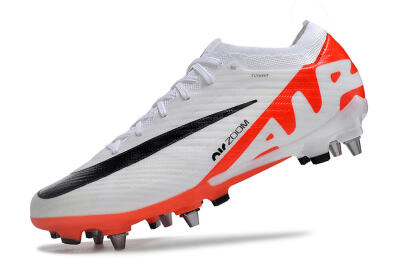 Nike Air Zoom Mercurial Vapor 15 Elite SG Low-Tops Soccer Cleats - White/Black/Red