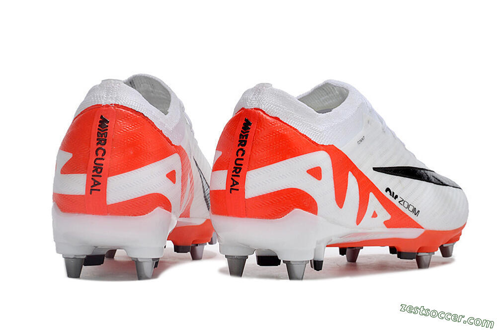 Nike Air Zoom Mercurial Vapor 15 Elite SG Low-Tops Soccer Cleats - White/Black/Red 6