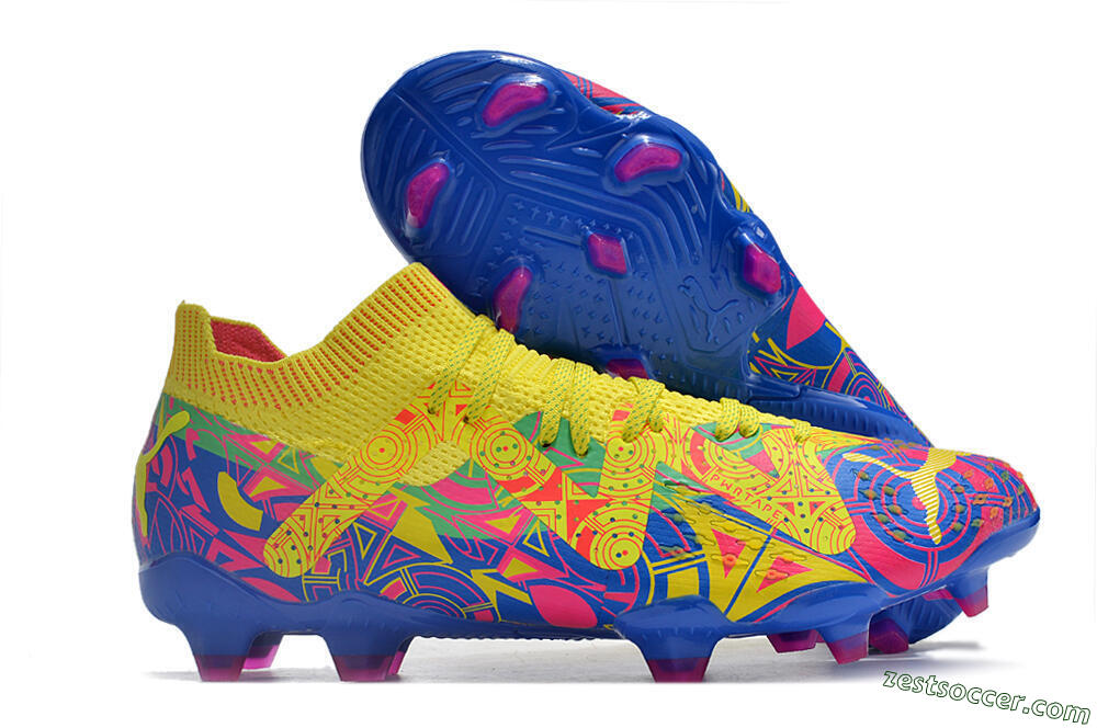 Puma Future Ultimate FG Low-Tops Soccer Cleats - Yellow/Rainbow 0