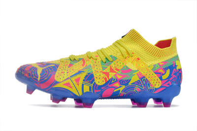 Puma Future Ultimate FG Low-Tops Soccer Cleats - Yellow/Rainbow