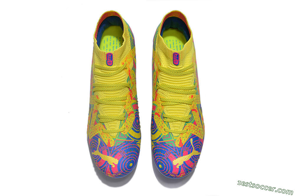 Puma Future Ultimate FG Low-Tops Soccer Cleats - Yellow/Rainbow 4