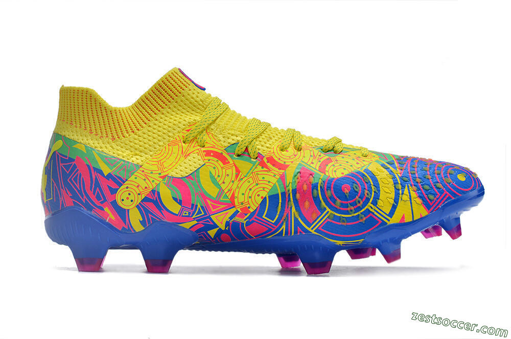 Puma Future Ultimate FG Low-Tops Soccer Cleats - Yellow/Rainbow 7