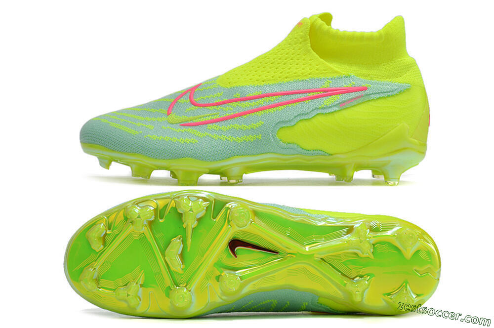 Nike Phantom GX DF Elite FG Low-Tops Soccer Cleats - Green/Yellow/Red 1