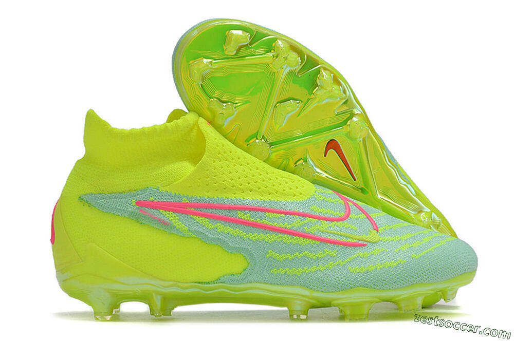 Nike Phantom GX DF Elite FG Low-Tops Soccer Cleats - Green/Yellow/Red 0