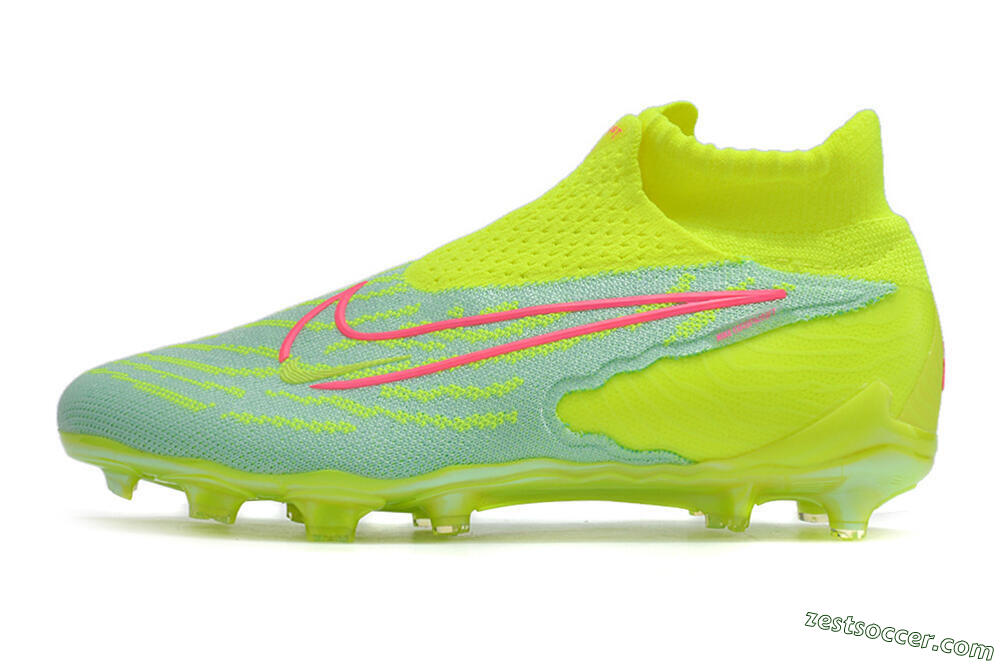 Nike Phantom GX DF Elite FG Low-Tops Soccer Cleats - Green/Yellow/Red 2