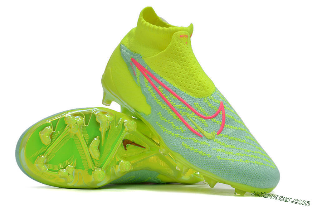 Nike Phantom GX DF Elite FG Low-Tops Soccer Cleats - Green/Yellow/Red 3