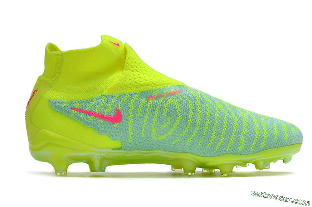 Nike Phantom GX DF Elite FG Low-Tops Soccer Cleats - Green/Yellow/Red 4