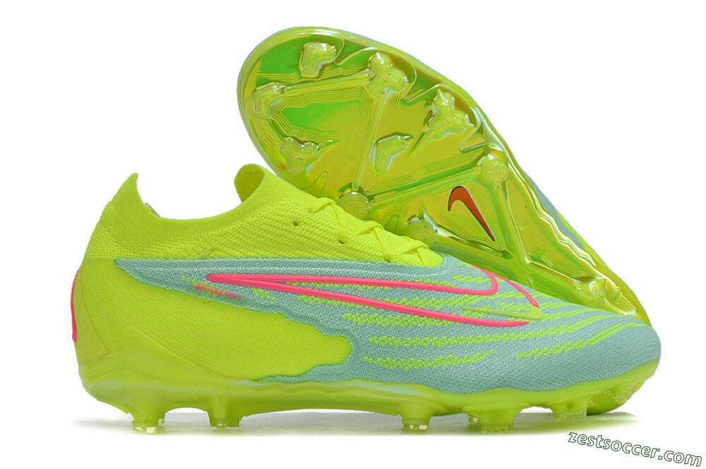 Nike Phantom GX Elite FG Low-Tops Soccer Cleats - Green/Yellow/Red 0