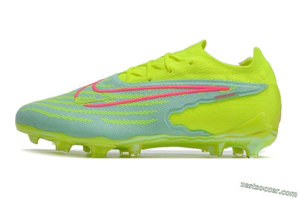 Nike Phantom GX Elite FG Low-Tops Soccer Cleats - Green/Yellow/Red 2