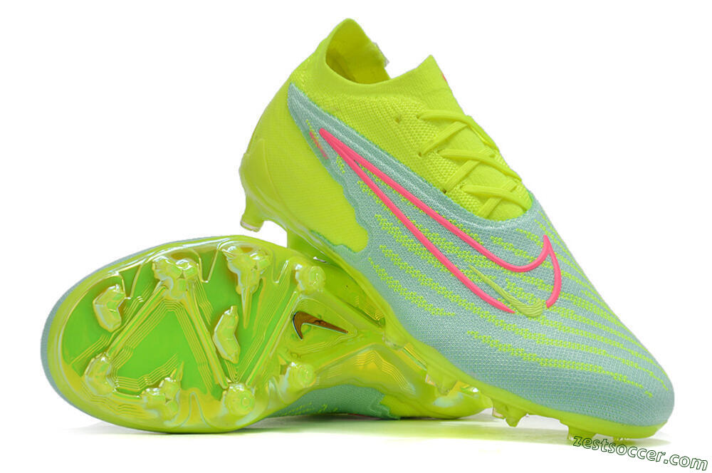 Nike Phantom GX Elite FG Low-Tops Soccer Cleats - Green/Yellow/Red 3