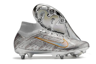 Nike Air Zoom Mercurial Superfly 9 Elite SG High-Tops Soccer Cleats - Silver/Gold
