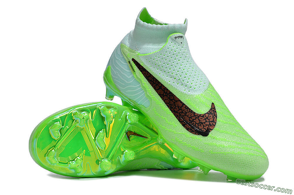 Nike Phantom GX Elite FG High-Tops Soccer Cleats - Green/Brown/Black 3