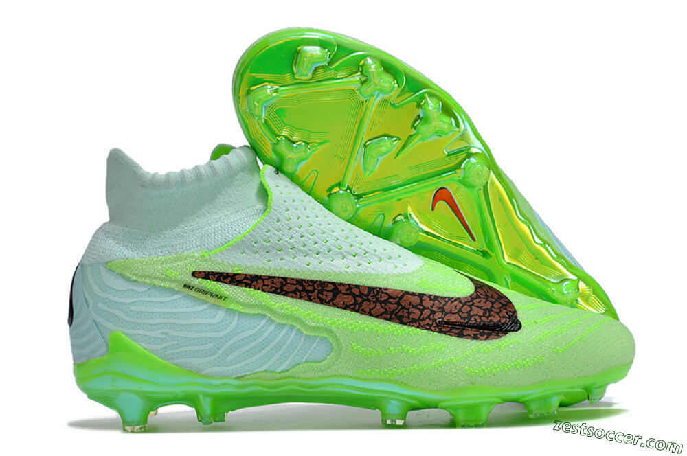 Nike Phantom GX Elite FG High-Tops Soccer Cleats - Green/Brown/Black 0