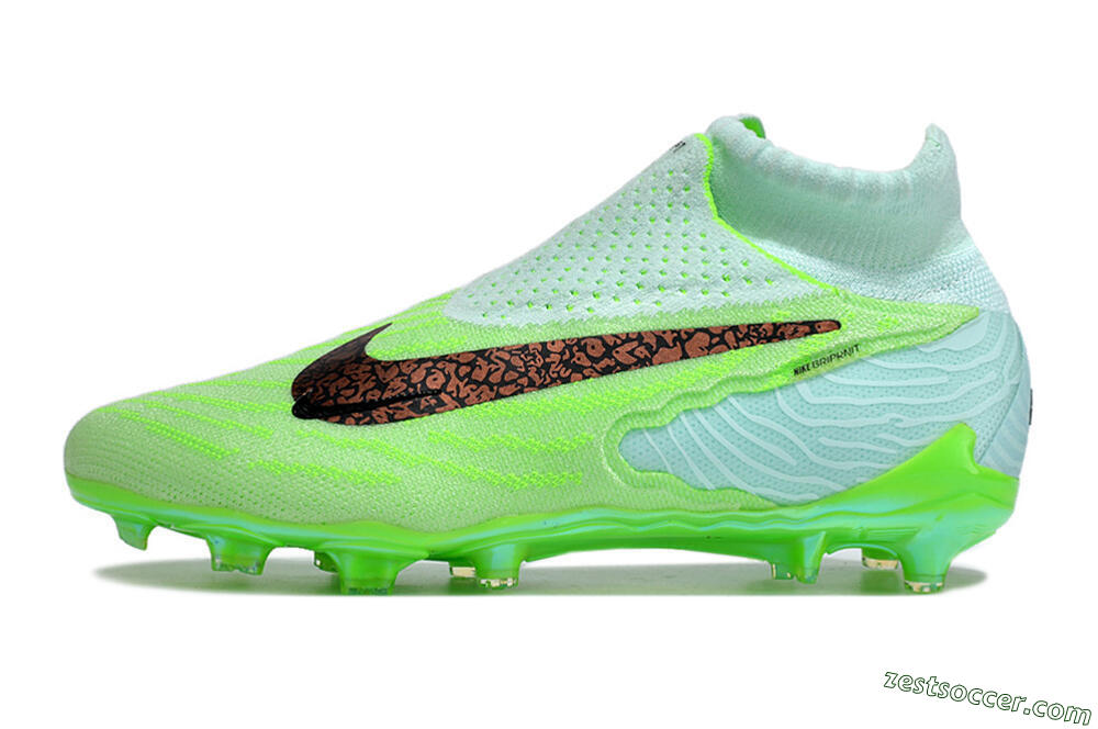 Nike Phantom GX Elite FG High-Tops Soccer Cleats - Green/Brown/Black 2