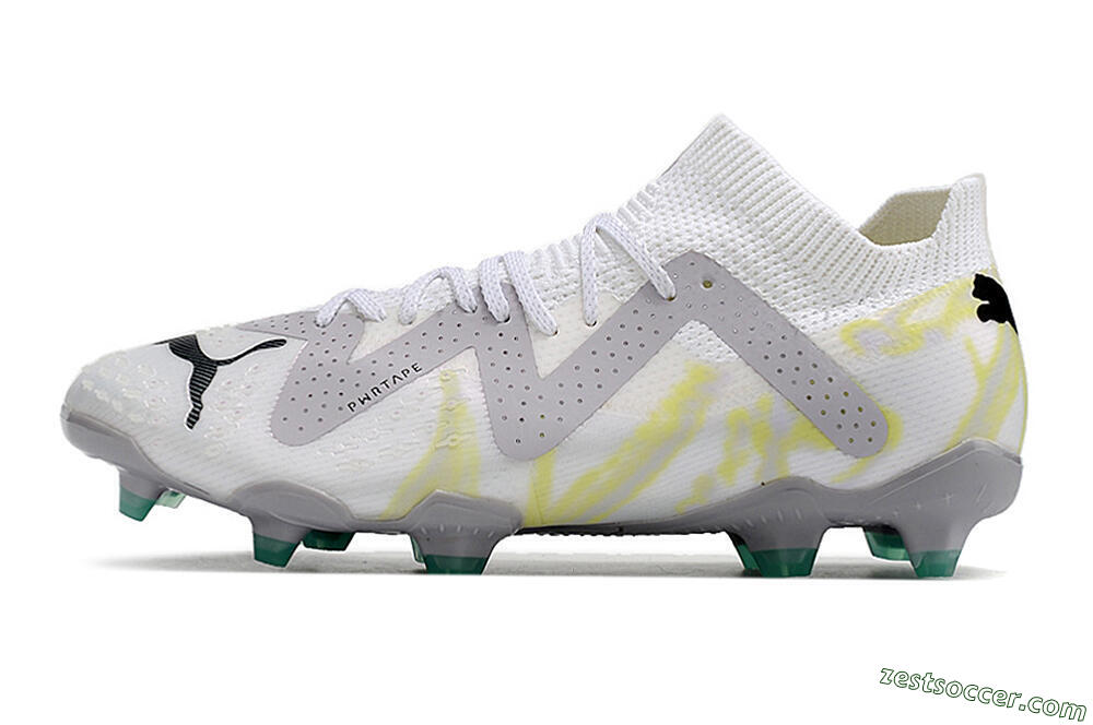 Puma Future Ultimate FG Low-Tops Soccer Cleats - White/Black 2
