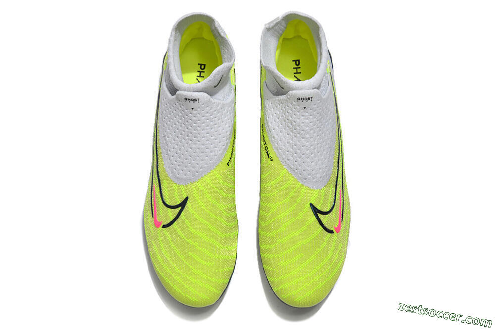 Nike Phantom GX Elite FG High-Tops Soccer Cleats - Grey/Green/Pink 5