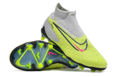 Nike Phantom GX Elite FG High-Tops Soccer Cleats - Grey/Green/Pink