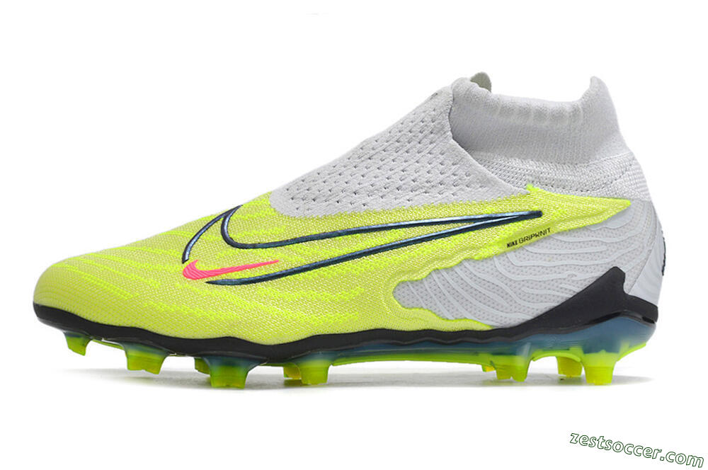 Nike Phantom GX Elite FG High-Tops Soccer Cleats - Grey/Green/Pink 2