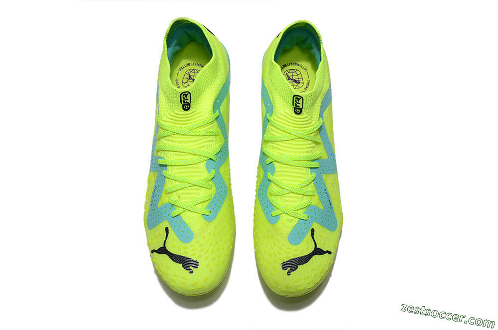Puma Future Ultimate FG Low-Tops Soccer Cleats - Green/Blue/Black 5