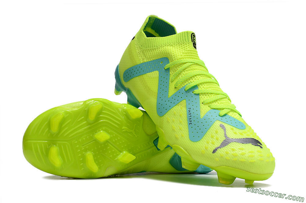 Puma Future Ultimate FG Low-Tops Soccer Cleats - Green/Blue/Black 3