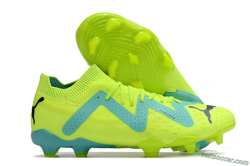 Puma Future Ultimate FG Low-Tops Soccer Cleats - Green/Blue/Black 0