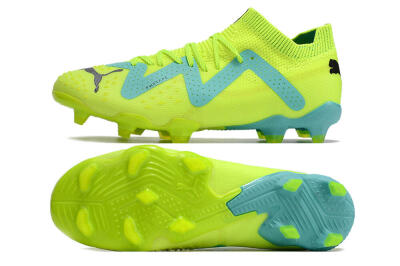 Puma Future Ultimate FG Low-Tops Soccer Cleats - Green/Blue/Black