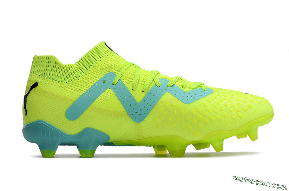 Puma Future Ultimate FG Low-Tops Soccer Cleats - Green/Blue/Black 4