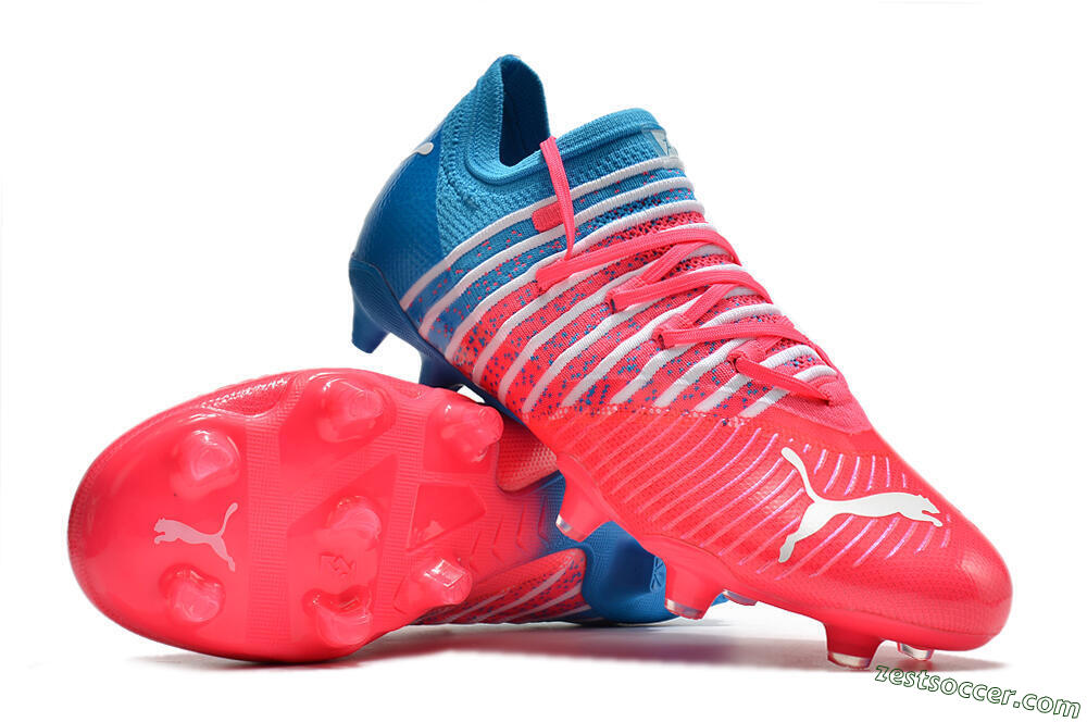 Puma Future Z 1.3 Instinct FG Low-Tops Soccer Cleats - Pink/Blue 3