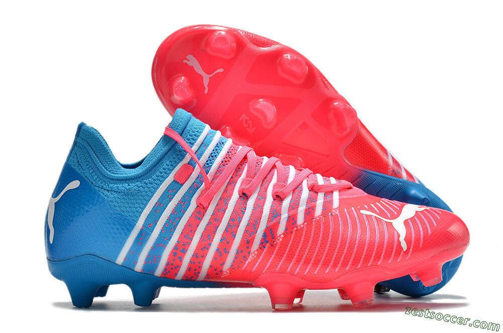 Puma Future Z 1.3 Instinct FG Low-Tops Soccer Cleats - Pink/Blue 0