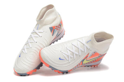 Nike Phantom Luna 2 Elite TF High-Tops Soccer Shoes - White/Pink/Yellow