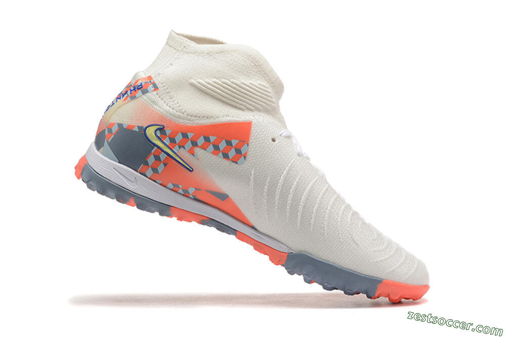 Nike Phantom Luna 2 Elite TF High-Tops Soccer Shoes - White/Pink/Yellow 7