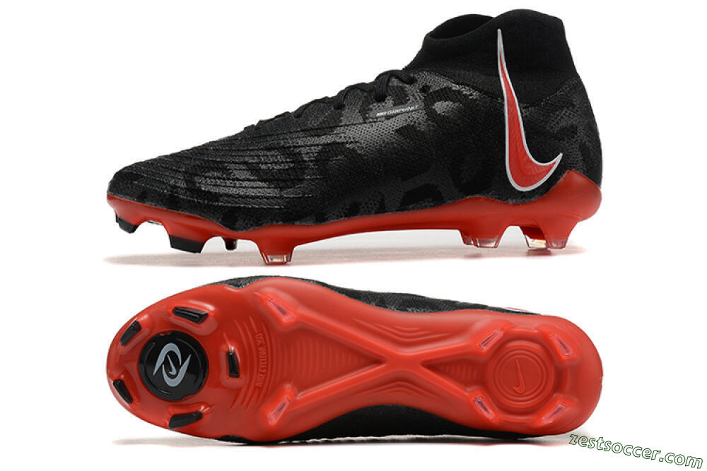 Nike Phantom Luna Elite UN FG High-Tops Soccer Cleats - Black/White/Red 1