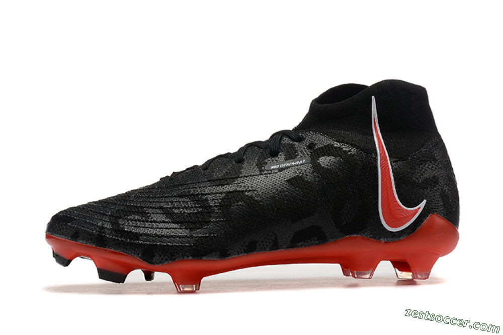 Nike Phantom Luna Elite UN FG High-Tops Soccer Cleats - Black/White/Red 2
