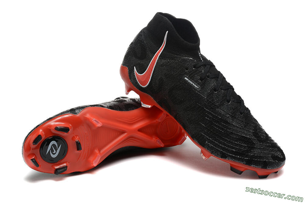 Nike Phantom Luna Elite UN FG High-Tops Soccer Cleats - Black/White/Red 4